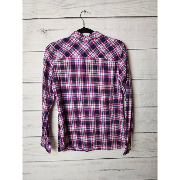 Eddie Bauer Womens Button Up Shirt Multicolor Plaid Long Sleeve Cuff Collar M - Picture 2 of 6